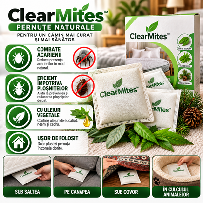 ClearMites™ – Pernuțe împotriva acarienilor și pentru protecția locuinței împotriva ploșnițelor