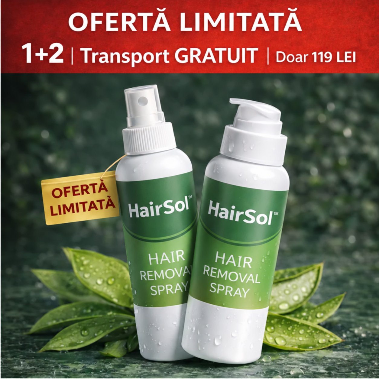 Spray-ul Epilare Definitiva™ 1+2 Gratis