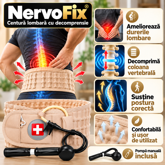 NervoFix™ – Centură Lombară cu Decompresie și Suport pentru Spate