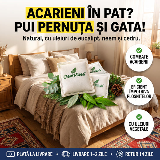 ClearMites™ – Pernuțe împotriva acarienilor și pentru protecția locuinței împotriva ploșnițelor
